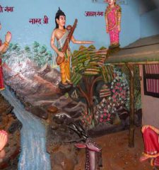 The appearance of Mandakini Ganga river ( Mandakni river) brought down to earth by the power gained through the meditative practices of Maha Sati Anusuya.